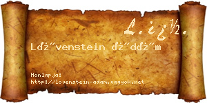 Lövenstein Ádám névjegykártya